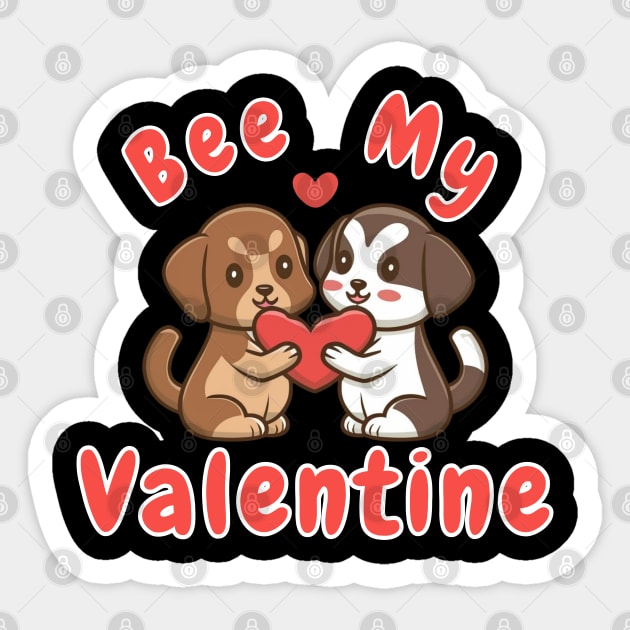 Bee my valentine Sticker by Jackystore